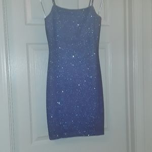 Form fit lavender fade glitter dress.